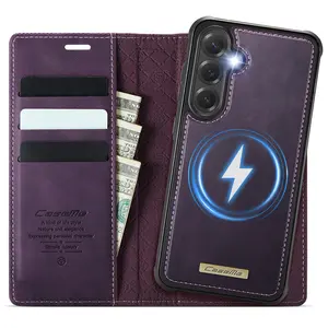 for Samsung Galaxy S25 Edge Galaxy S25/S24/S23/S22/S21 Ultra S24 FE/S25 Plus Case Detachable Wallet Case with Card Holder, 2 in 1 Flip Folio with RFID Blocking Stand Shockproof Phone Cover