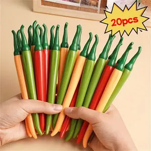 Creative Chili Shape Gel Pens Set, Cute Design, Smooth Writing Office Supplies, Ideal Gift for Colleagues & Company Events