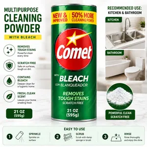 Comet Cleaning Powder with Bleach 21 oz Powerful Cleaner Cleaner