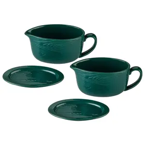 Temp-tations Woodland S/2 16-oz Gravy Boats w/ Lid-Its