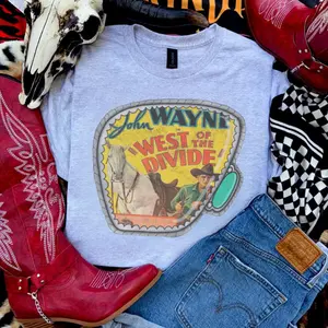 John Wayne Western Stone shirt, vintage western graphic tees, western outfits women, women's graphic tees, western clothing, cowgirl outfits stuff, country concert outfits, western tops stuff clothes Casual Comfort
