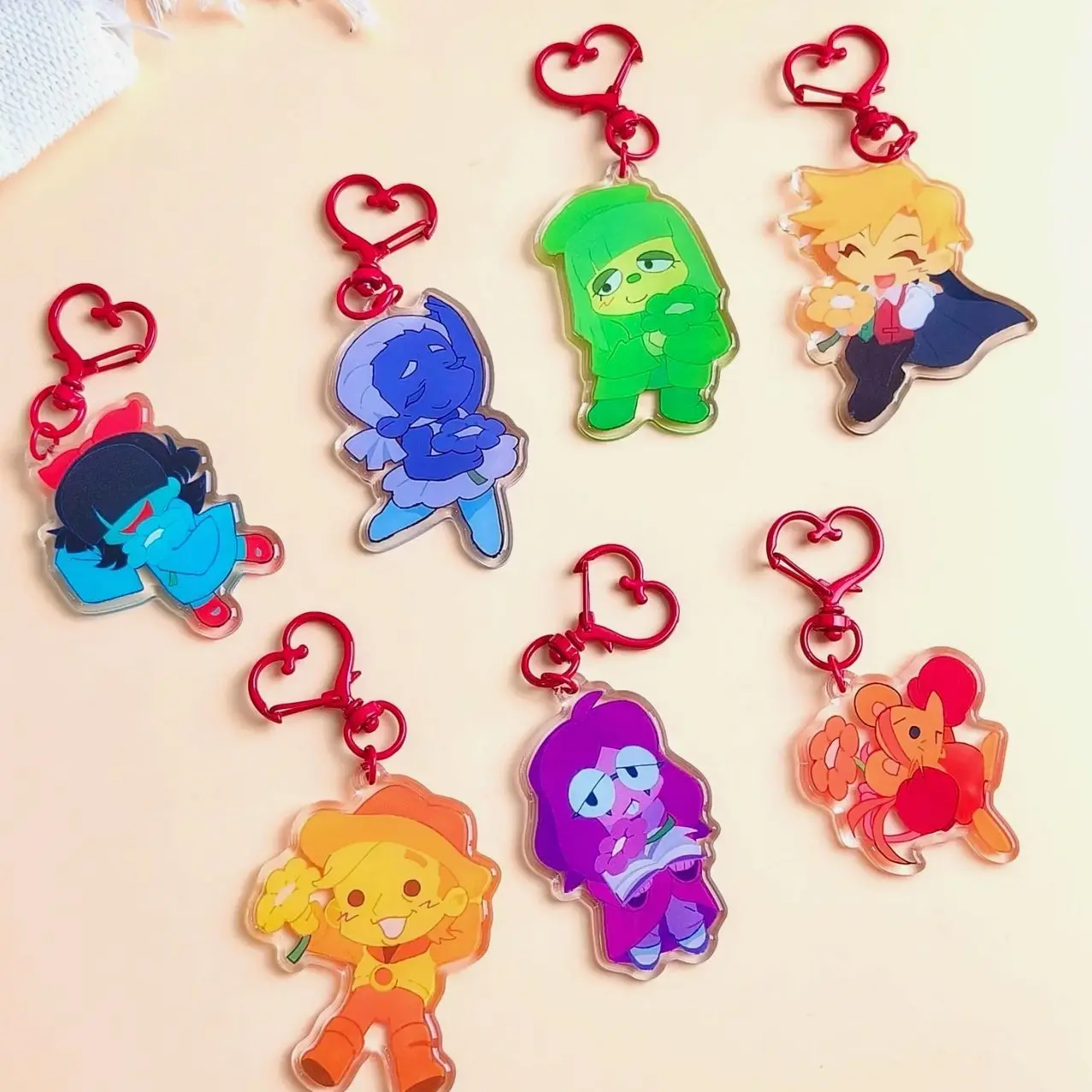 Deltarune Chapter 5 Flowers Keychain - round edges arcrylic