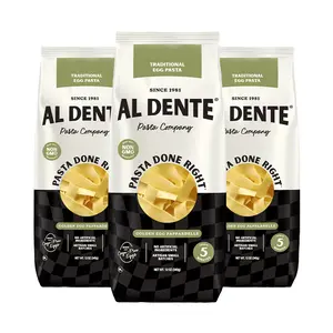 Al Dente Traditional Golden Egg Pappardelle, Cage-Free Eggs, Non-GMO, Artisanal, Homemade Taste & Texture (Pack of 3)