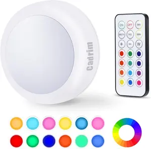 LED Tap Lights - Color Changing, Dimmable Wireless Remote-Controlled Puck Lights for Kitchen (1 Pack)