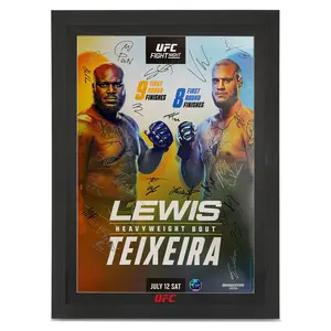 UFC Fight Night: Lewis vs Teixeira Autographed Event Poster
