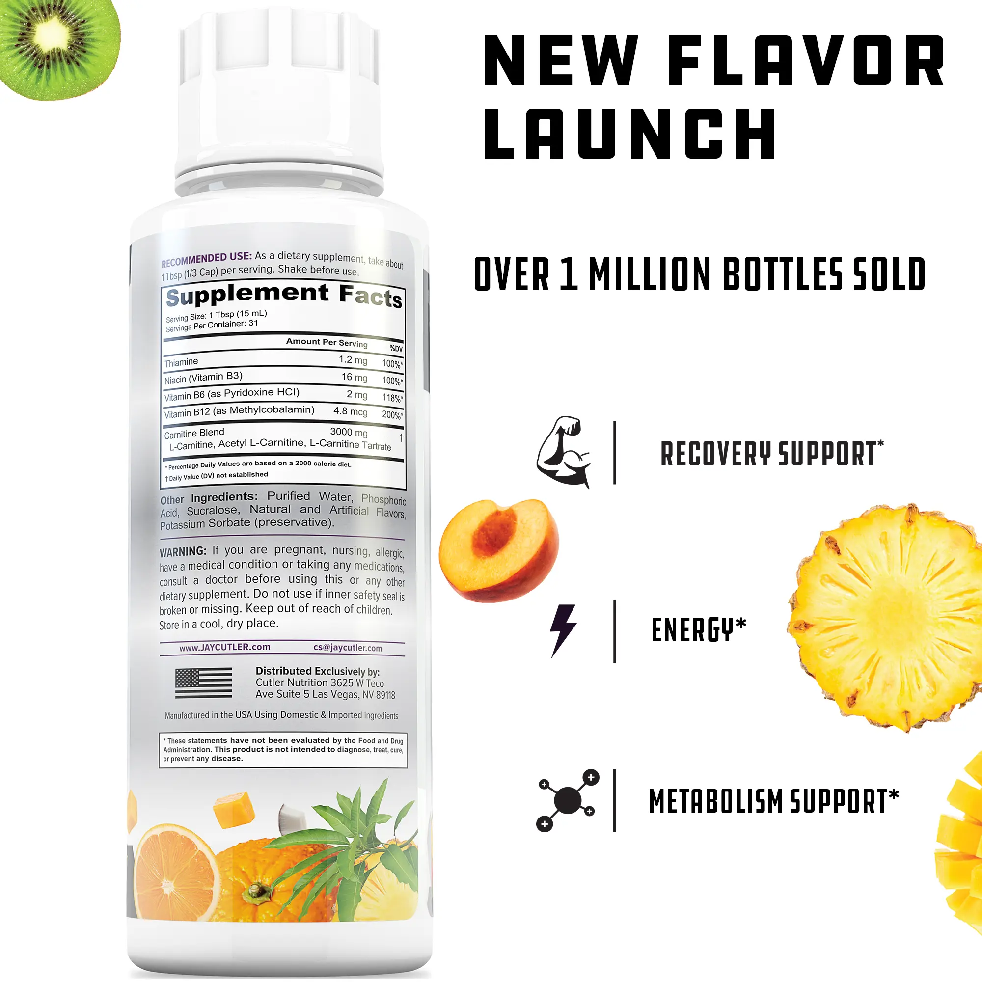 Cutler Nutrition Liquid Carnitine 3000 for Energy and Recovery Support  Dietary Fitness Supplement Edible Healthcare Vitamin - TikTok Shop