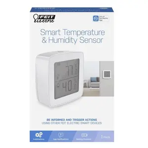 Feit Electric 4014238 1.1 x 2.77 in. Built in WiFi Heating Cooling Push Buttons Temperature & Humidity Sensor, White