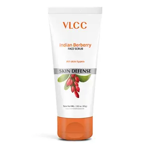 VLCC Berberry Face Scrub - Facial Cleanser with Papaya Seed and Date Extract - Gentle Face Exfoliator for Smooth Skin - 2.82 oz