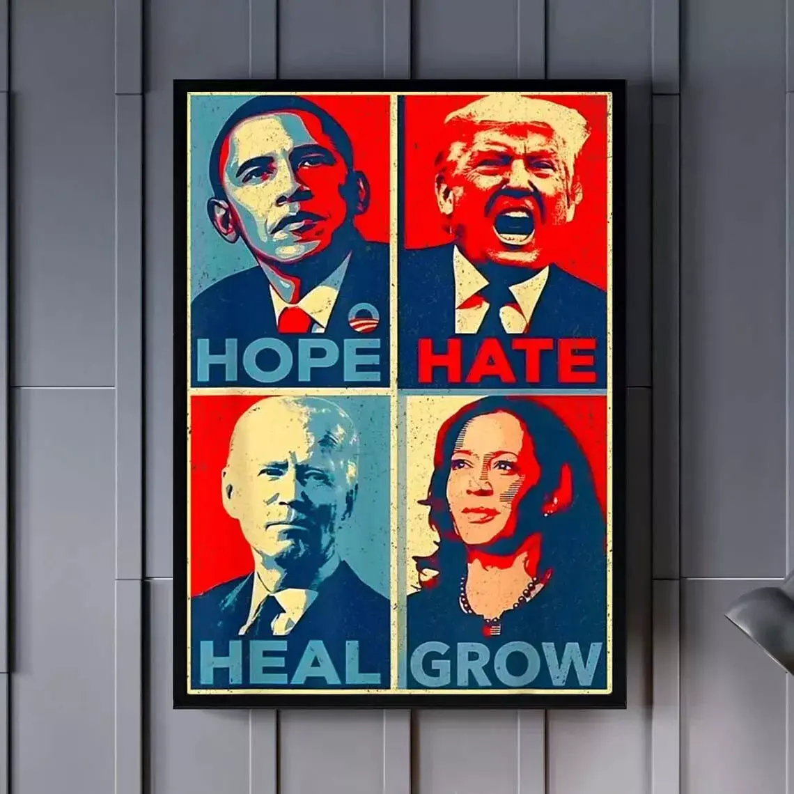 Kamala-Harris 2024 President Campaign Hope Hate Heal Grow Kamala Voting Poster
