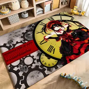 K-Kurumi Tokisaki Amine Floor Mat Soft Flannel Doormat Non-Slip Absorbent Floor Rug for Kitchen Bathroom Doorway Entrance Living Room Home Decor Modern Stylish Mat Multiple Sizes Available