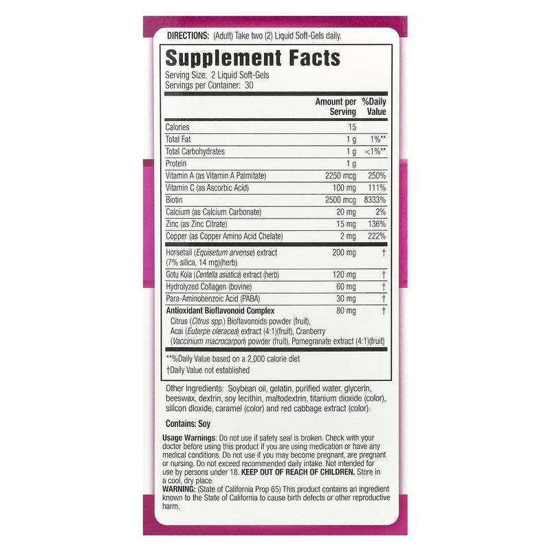 Applied Nutrition Longer Stronger Hair & Nails®, 60 Liquid Soft-Gels