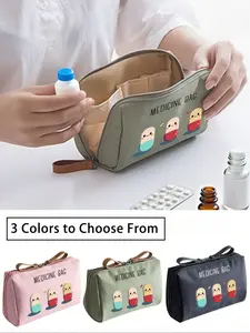 Portable Medicine Bag, Compact Pill Organizer, First Aid Kit, Portable Emergency Kit, Daily Outdoor Travel Storage, Essential Medical Accessory, Multifunctional Fabric Pouch, Travel Friendly Kit