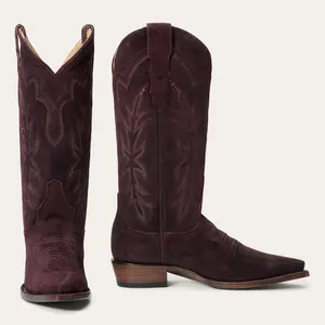 Women's Stetson Casey Leather Boots Snip Toe Handcrafted Wine