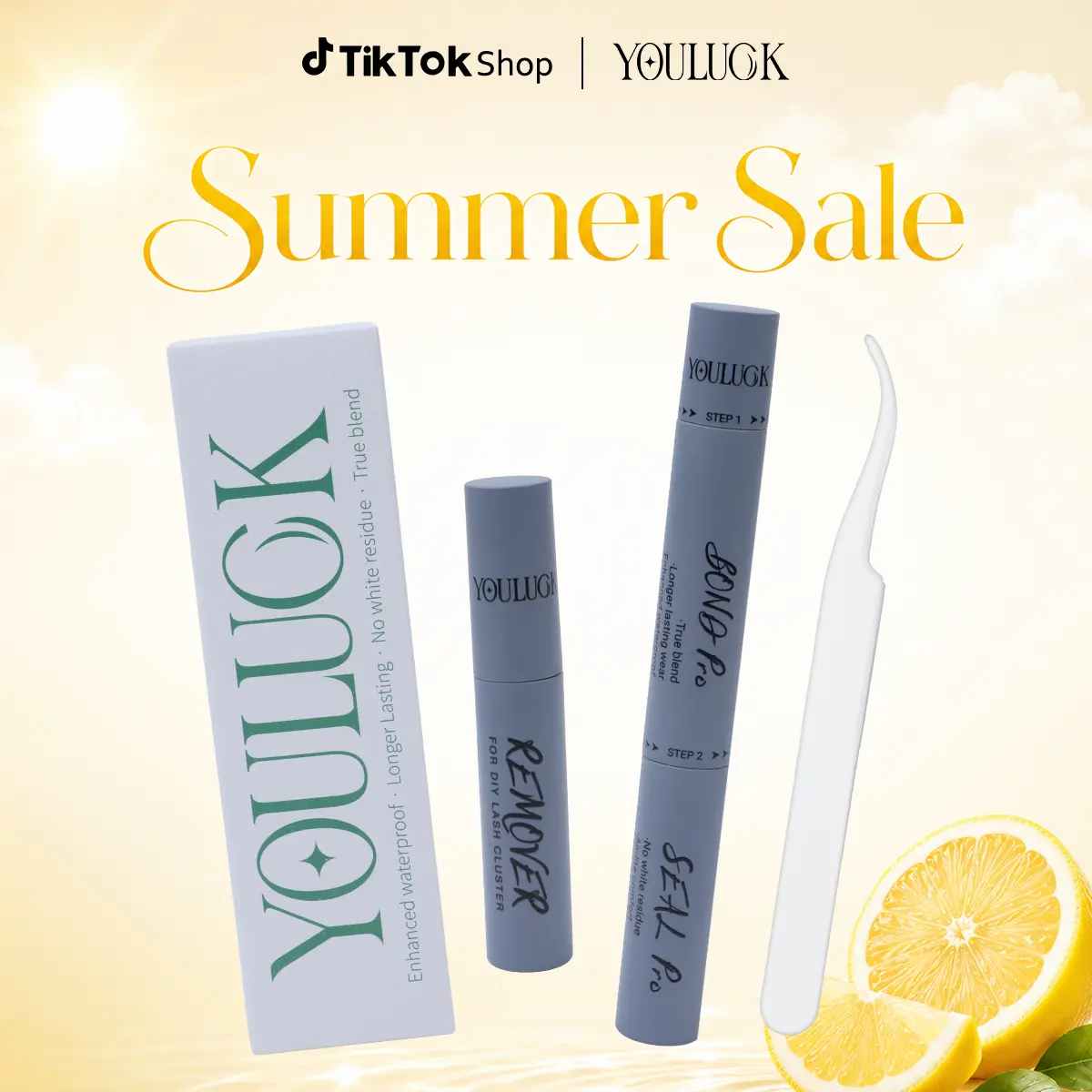 YOULUCK Waterproof Bond & Seal & Remover Manga Lashes for Girls Ultra-Thin Invisible Band Long-Lasting DIY Eyelash Extensions False Eyelashes Flawless Makeup