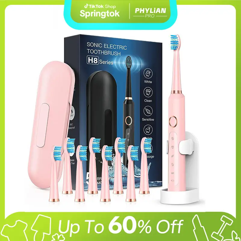 PHYLiAN Sonic Electric Toothbrush for Adults - Rechargeable Electronic Toothbrus...