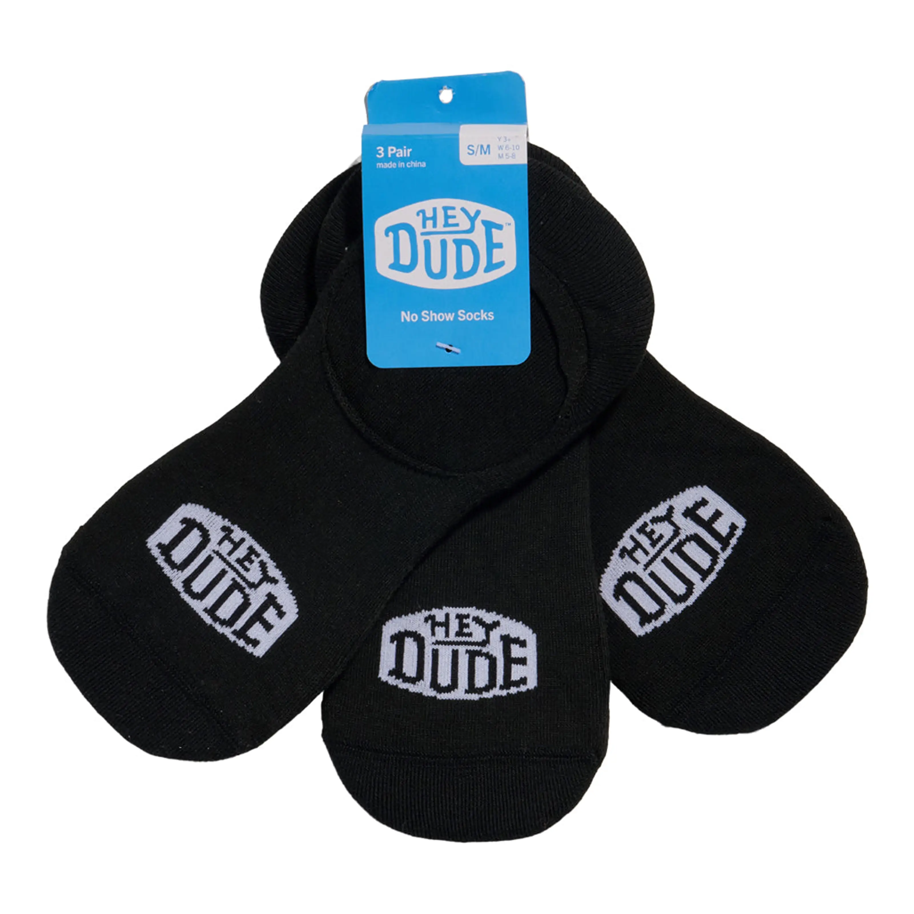 HEYDUDE No Show Sock 3 Pack – Unisex Comfortable Classic Socks