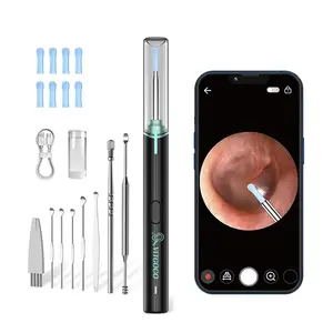 VITCOCO Ear Wax Removal Kit Ear Camera 1920P FHD Wireless Ear Cleaner Ear Wax Remover with 8 PCS Ear Spoon, 3.9mm Waterproof Ear Wax Removal Kit for iPhone, Ipad & Android Smart Phones, Black