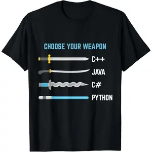Python Choose Your Weapon Funny Computer Science T-Shirt,Made in USA