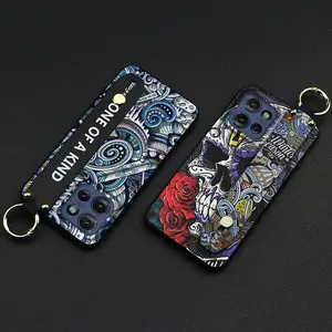 personality Wrist Strap Phone Case For MOTO G Play 2025/G Power 2025 Graffiti Wristband Back Cover Lanyard Phone Holder Waterproof Shockproof Silicone Anti-knock Soft case Durable
