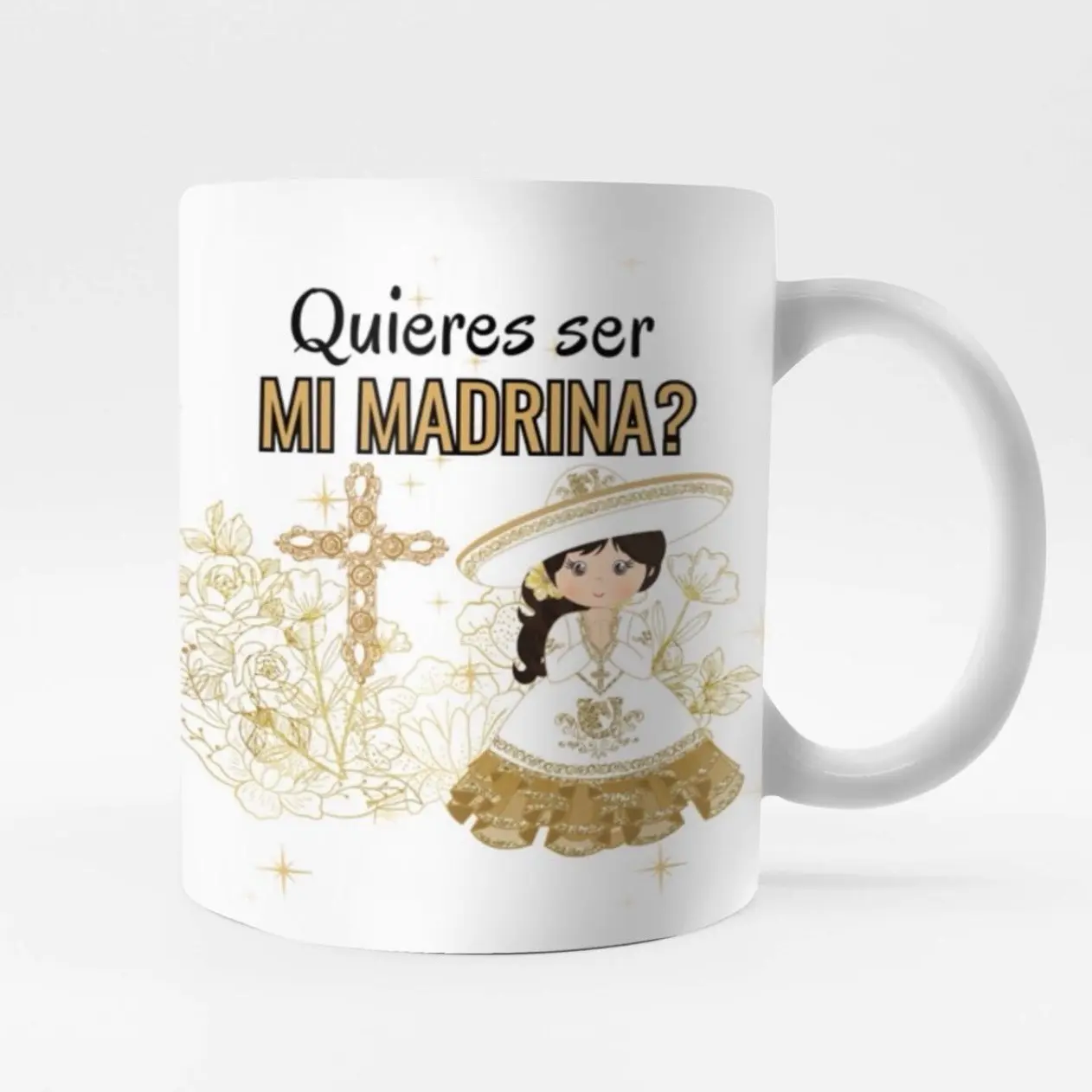 Quieres ser mi madrina y padrino tazas 11oz ceramic coffee mug