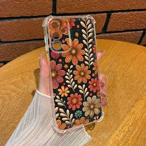Colorful Retro Oil Painting Flower Pattern Aesthetic TPU Casing For SAMSUNG GALAXY A14 A15 A16 A25 A26 A34 A35 A36 A53 A54 A55 A56 4G 5G Four Corners Transparent Soft Silicone TPU Gift Shockproof Full Protection Anti-Drop Phone Cases Shell Cover L1431