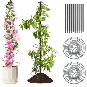 2 Pack Spiral Metal Garden Trellis for Climbing Plants Outdoor - 72" Large Heavy Duty Plant Support Tower with Center Pole, for Outdoor Garden, Raised Bed,Backyard,Container Gardening