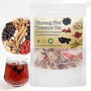 Organic Ginseng Kidney Cleanse Tea 40 cups (200g) Ginseng Five Treasures Tea Natural Chinese Herbal Health Kidney Tea - Beverage
