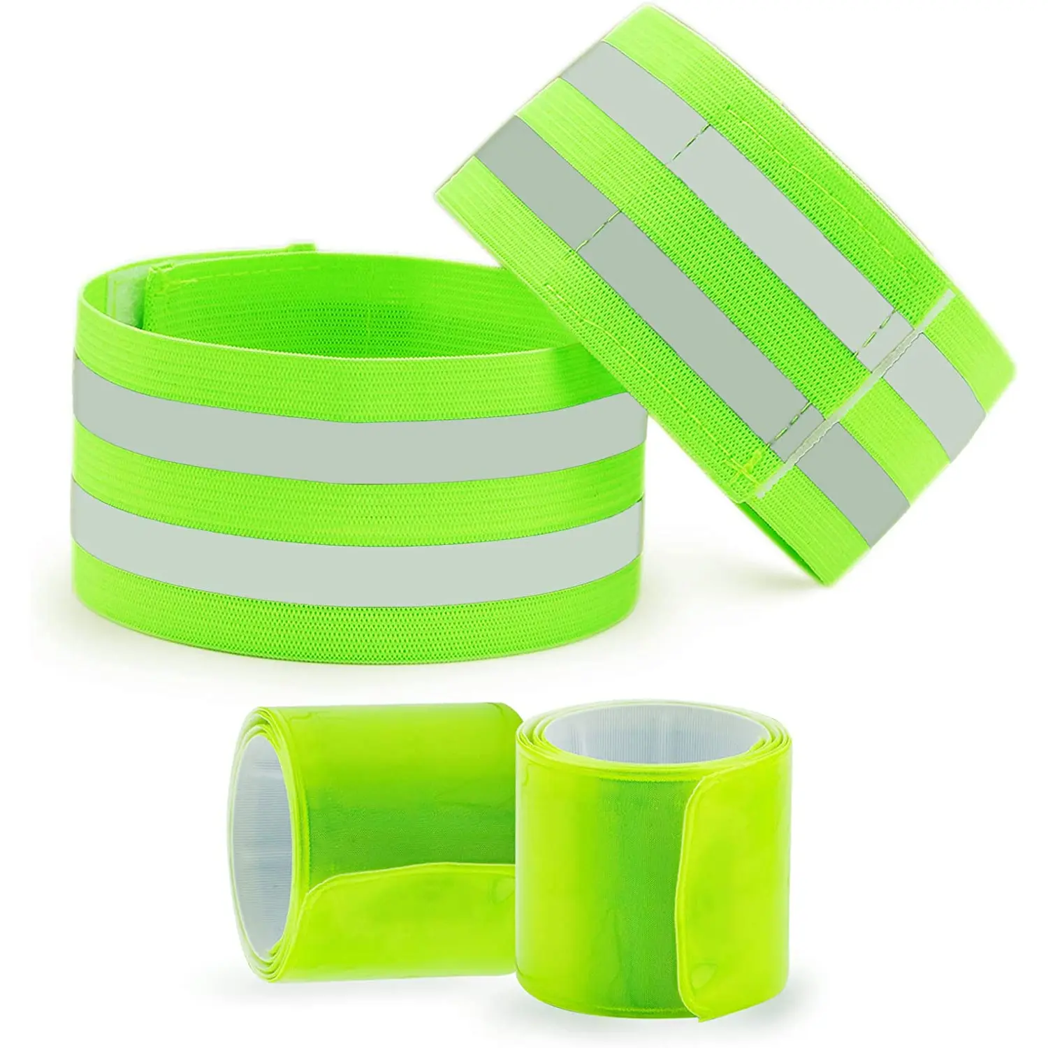 Ubrand 4 PCS Reflective Bands for Wrist, Arm, Ankle,Leg. High Visibility Reflective Bands, Safety Reflector Tape Straps, High Visibility Reflective Gear for Night Running, Cycling, Walking Bo vera