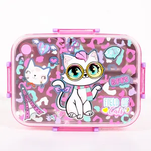 Stainless steel3-grid Lunch Box,Home Durable Food Storage Container for Kids,  Large Capacity Bento Box Food Storage Container, Kitchen Accessories, Summer Gifts Tableware，Kitchen Accessories for Picnic, Party and Travel