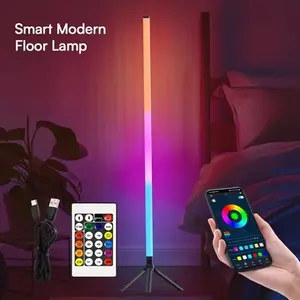 Smart Ambient Gaming Floor Light with Dynamic Color Effects, APP & Wireless Control, Music Sync Mood Lighting for Desk Setup, Bedroom, Streaming Room & Modern Home Decoration