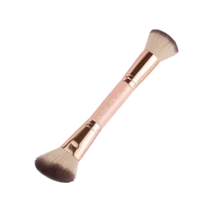 [RUBY VIBE CO] Sculpt & Blend Duo Brush 015 Dual-Ended Foundation & Sculpting Brush for Blending Liquid Cream and Powder Formulas