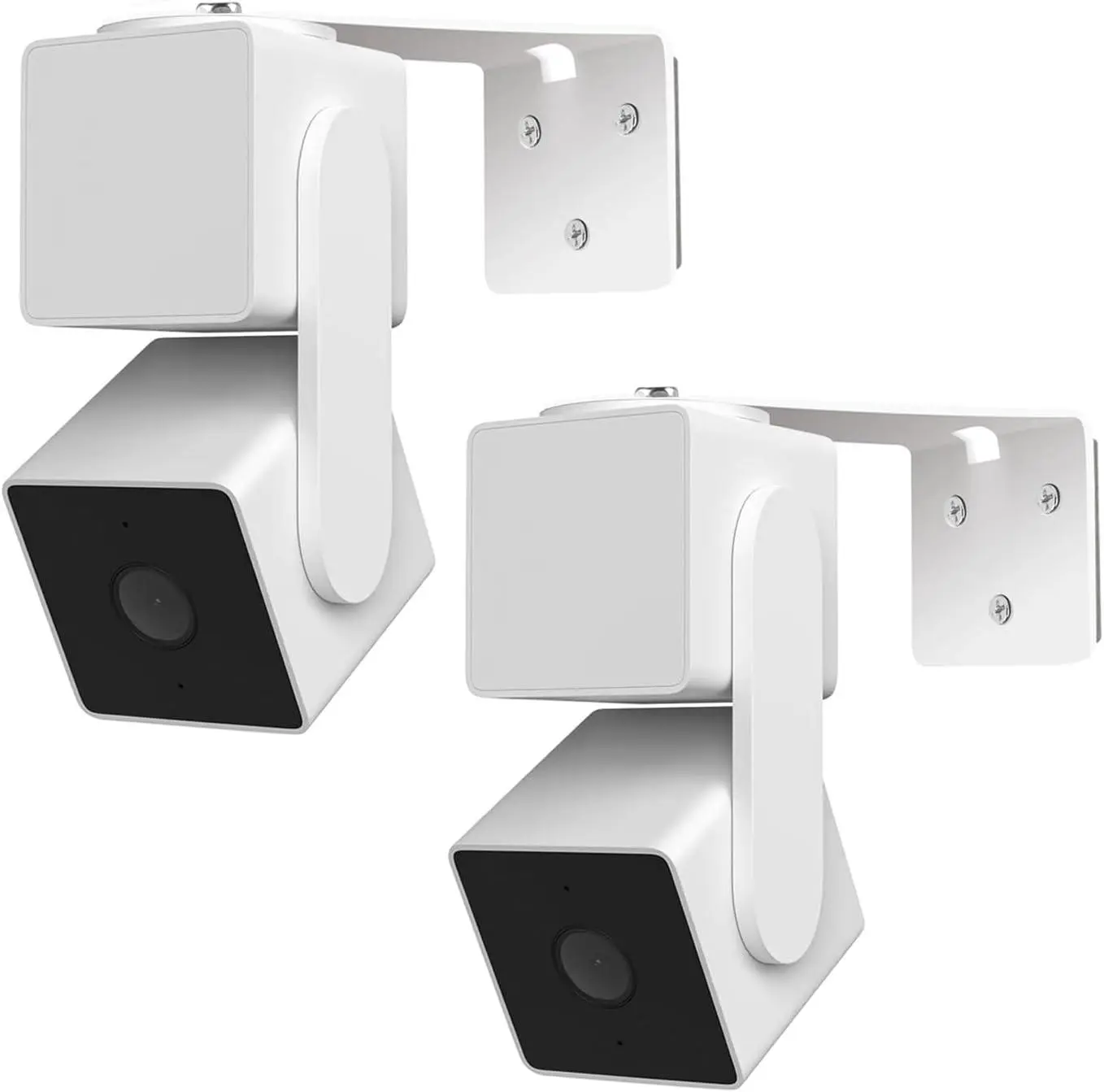 2Pack Adhesive Metal Wall Mount Bracket, Compatible with Wyze Cam Pan V3/V2, Google Nest Cam, Eufy Security Solo Indoor Cam E220/P24, Blink Mini Pan Tilt Cam, No Drilling VHB Stick on or Screw Install Minzerus