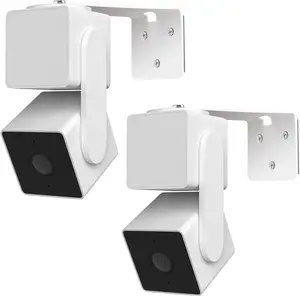 2Pack Adhesive Metal Wall Mount Bracket, Compatible with Wyze Cam Pan V3/V2, Google Nest Cam, Eufy Security Solo Indoor Cam E220/P24, Blink Mini Pan Tilt Cam, No Drilling VHB Stick on or Screw Install Minzerus