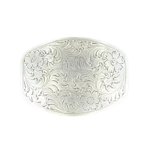 Nocona Mens Silver Floral Scroll Belt Buckle 37238