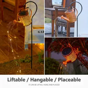 Outdoor Solar Watering Can Light, Waterproof Cascading LED String Lights, Ideal for Garden Pathways, Patios, Courtyards Decor, Garden Lighting, Solar Powered Lighting
