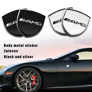 Amg Metal Shield Car Emblem Sticker, Fits A35 A45 C43 C63 E53 E63 Cla45 Gla45 Glc43 Glc63 Gle53 Gle63 Gls63 Gt43 Gt53 Gt63, 3D Embossed, Waterproof