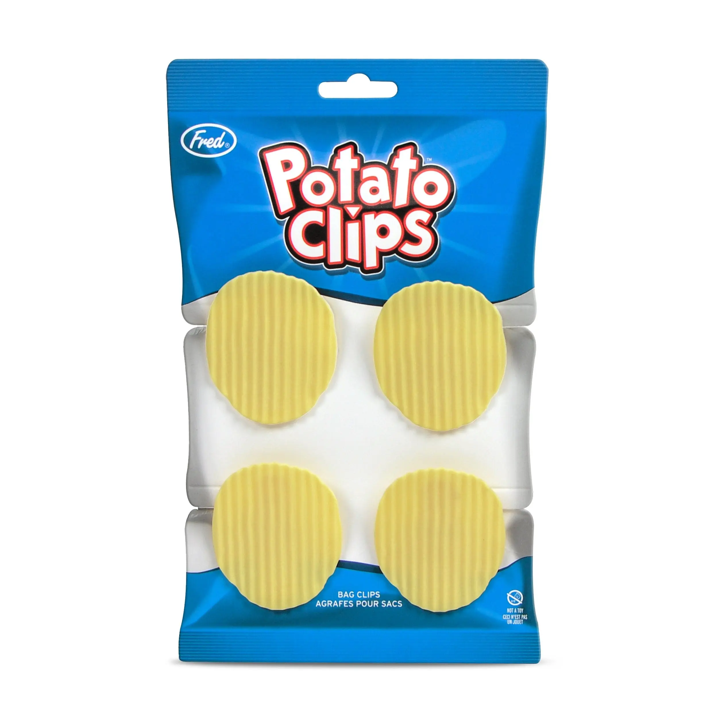 POTATO CLIPS- 4 Pack Potato Chip-Shaped Chip Clips Kitchen Utensils