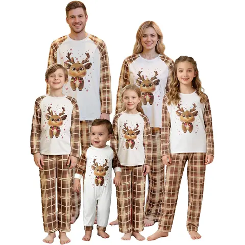 REDWOON Family Christmas Pajamas Sets Family Matching Pjs Set Holiday Sleepwear Xmas Jammies For Women Men Kids Baby Dog