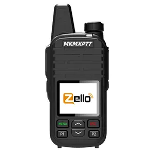 Mkmxptt 2g 3g 4g Zello Wireless Network Walkie Talkie, Infinite Range Wi-Fi Bluetooth-compatible Handheld Internet Radio, Global Coverage Up to 8000km