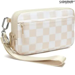 Women's Nylon Quilted Wristlet Wallet - 4-Zipper Card Phone Organizer, Daily Commuting Purse, Durable Pouch, Wrist Bag