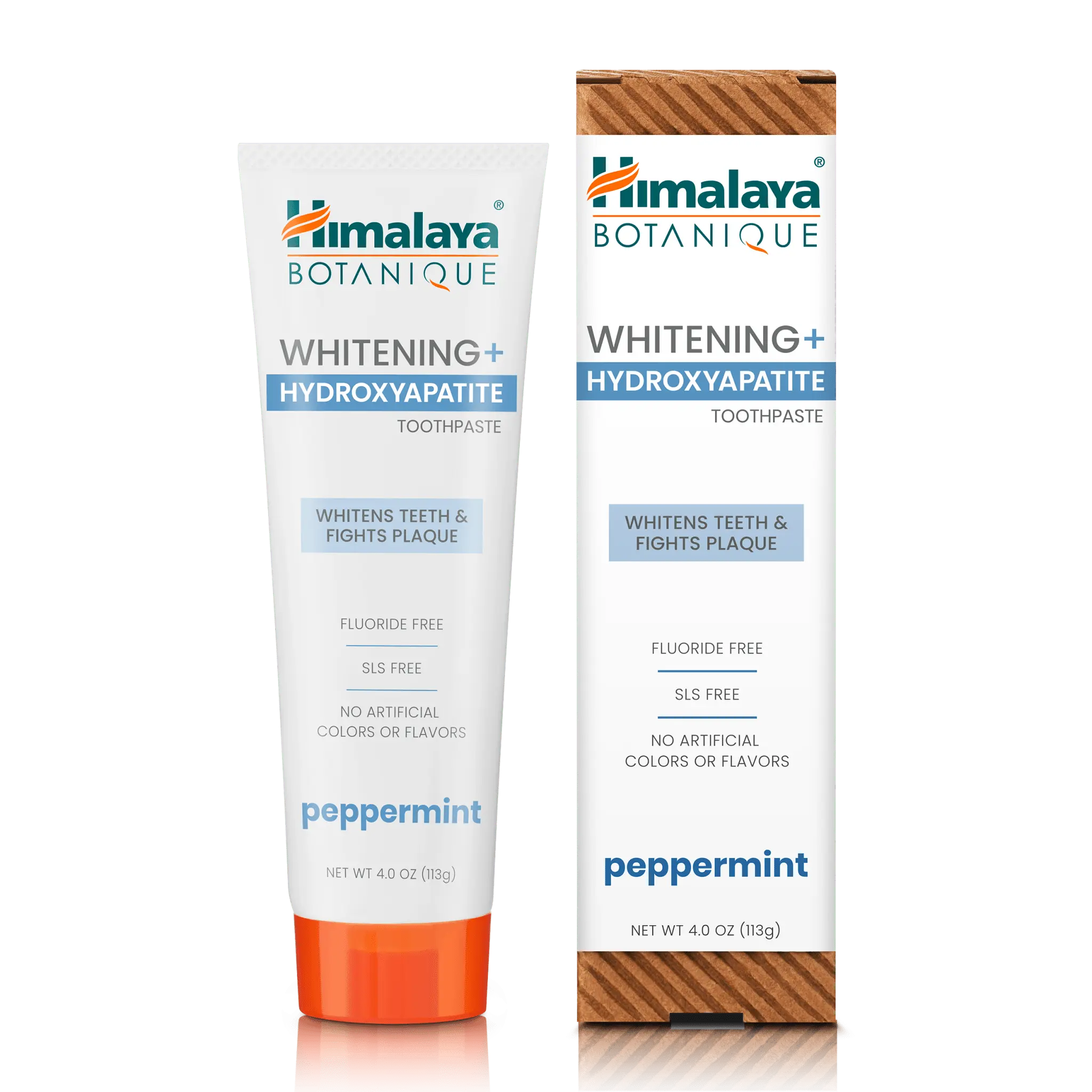 Himalaya Botanique Whitening + Hydroxyapatite Toothpaste, Peppermint - Nano Hydroxyapatite to Support Remineralization and Restore Enamel, Appropriate for Sensitive Teeth - Gluten Free, 4 oz