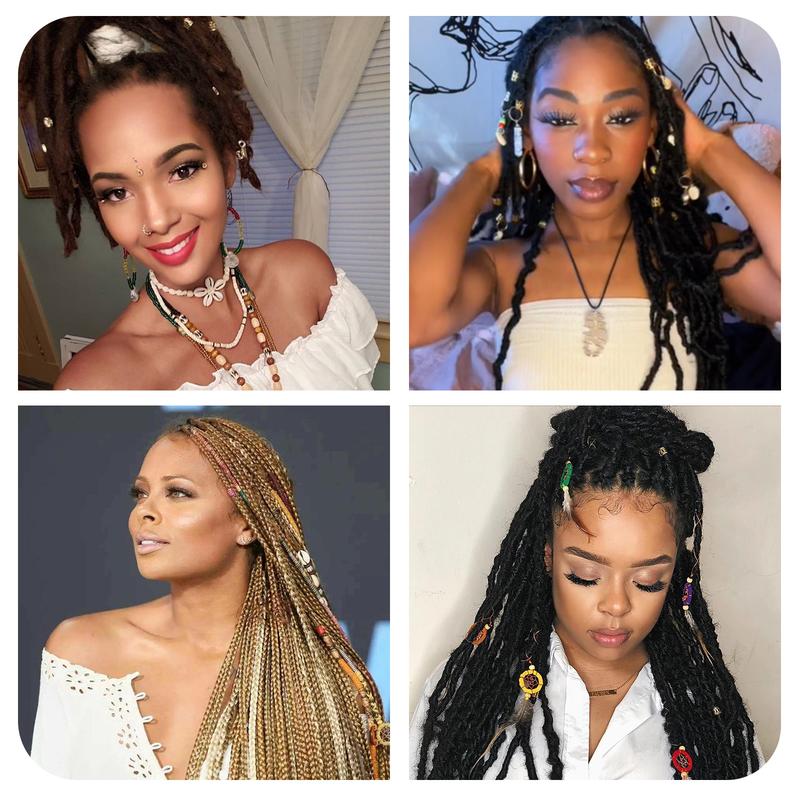 Hair Beads for Women Braided, Hair Jewelry for Locs, Colorful Hair Jewelry for Child, Metal Gold Silver Clips, Gold dreadlock jewelry for women, Hair Accessories for Braids, Gold Hair Cuffs