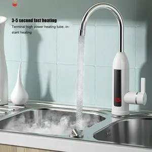 110V Hot Water Heater Faucet, 3000W Tankless Water Heater, Fast Heating Electric Heater Faucet, Rotatable Tap Water Faucet with LED Digital Display for Kitchen Bathroom (US Plug