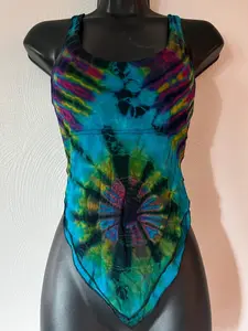 Tie Dye Tank w/ Tie Back, Woman's Hippie Tie Top, Festival, Boho, Summer, Comfy