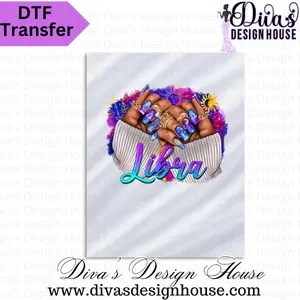 Libra Zodiac Nails Ready to Press DTF Transfers for Personalized Apparel