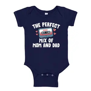 The Perfect Mix of Mom and Dad Baby Bodysuit One Piece or Toddler T-Shirt Retro Music Mix Tape for Music Baby Made in America Combed Ringspun Cotton