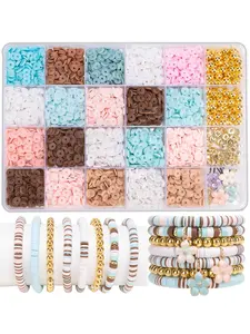 Colorful Beads & Flower Charm Kit, Bead Assortment, Bracelet Making Kit, Fashionable DIY Jewelry Making Kit, DIY Jewelry Accessories, DIY with Charms, for Women & Girls, Trendy All-match & Exquisite DIY Jewelry for Birthday Gift