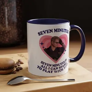 Albert Wesker Seven Minutes Retro Heart Coffee Mug (11, 15oz), Albert Wesker Quotes Funny RE9 Mug
