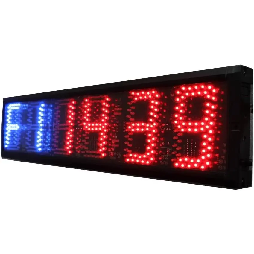 Multifunctional Digital LED Training Timer with IR Remote Control, 5-Inch Wall-Mountable LED Display Screen, High Accurate Time Chip for Personal Training, HIIT, Boxing