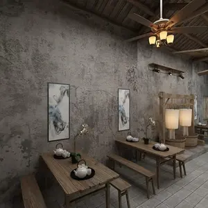 A-1  Industrial Weathered Concrete Wallpaper Roll, Self-Adhesive Vinyl Peel & Stick Wall Paper for Bedroom Bathroom Kitchen, Decorative Wallpaper, 1 PC